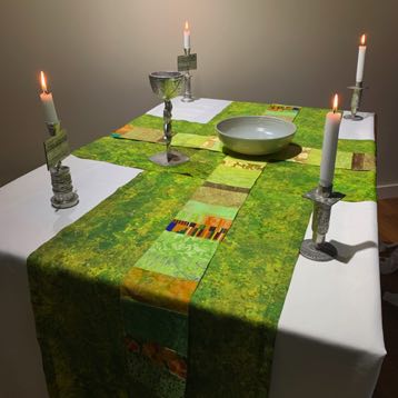 Altar Parament with Summer/Fall Green Overlay